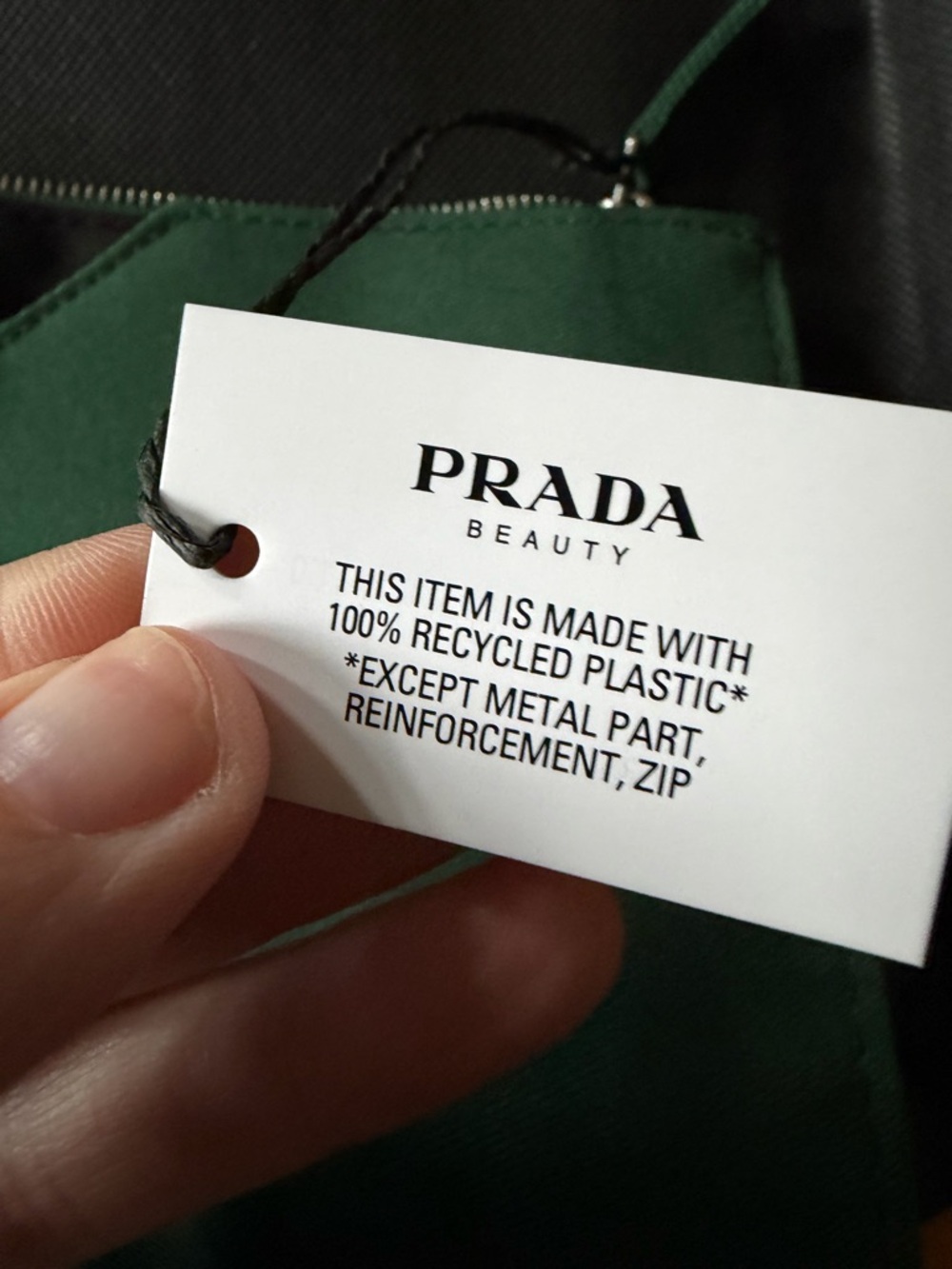 Prada Beauty bag in green with dust bag NWT - Picture 3 of 5